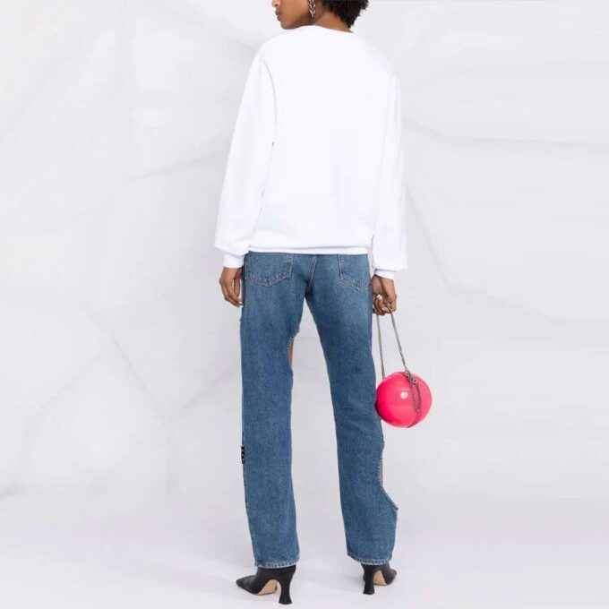 Off-White SS21 Sudadera con estampado del logotipo, blanca