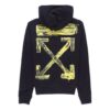 Off-White Sudadera con capucha para hombre de acrílico con estampado de flechas multicolor, negro
