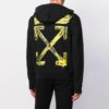 Off-White Sudadera con capucha para hombre de acrílico con estampado de flechas multicolor, negro