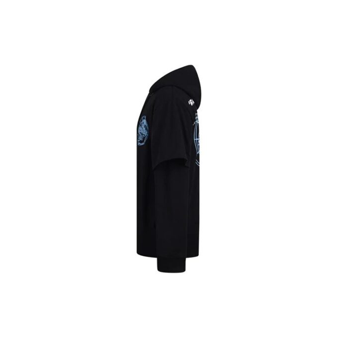Off-White Sudadera con capucha para hombre de algodón estampado en negro