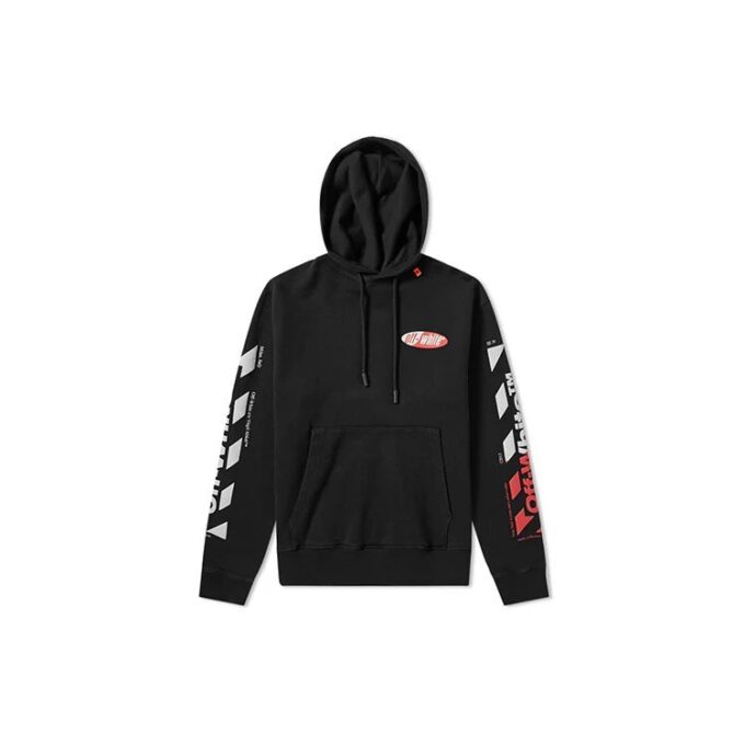 Off-White Sudadera estampada de corte holgado para hombre, color negro