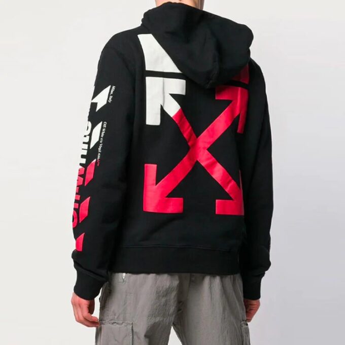 Off-White Sudadera estampada de corte holgado para hombre, color negro