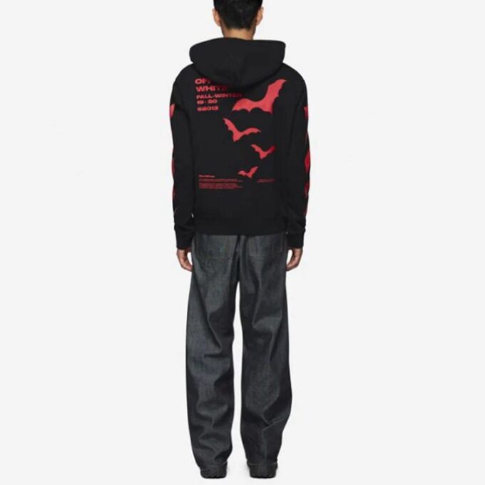 Off-White Sudadera estampada para hombre, negra