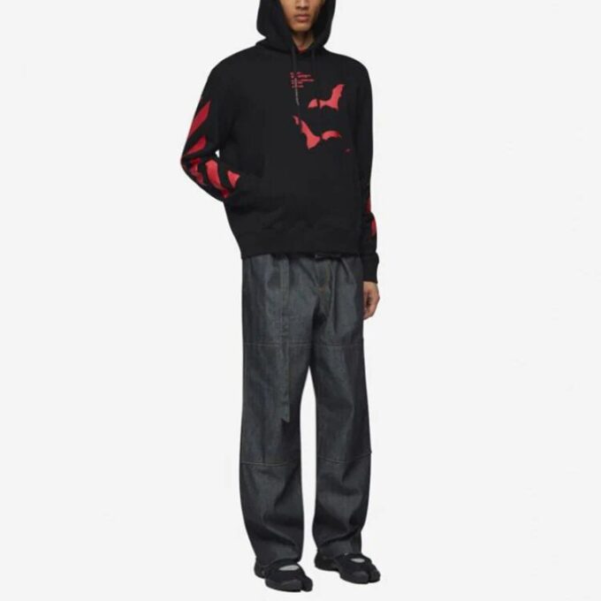 Off-White Sudadera estampada para hombre, negra