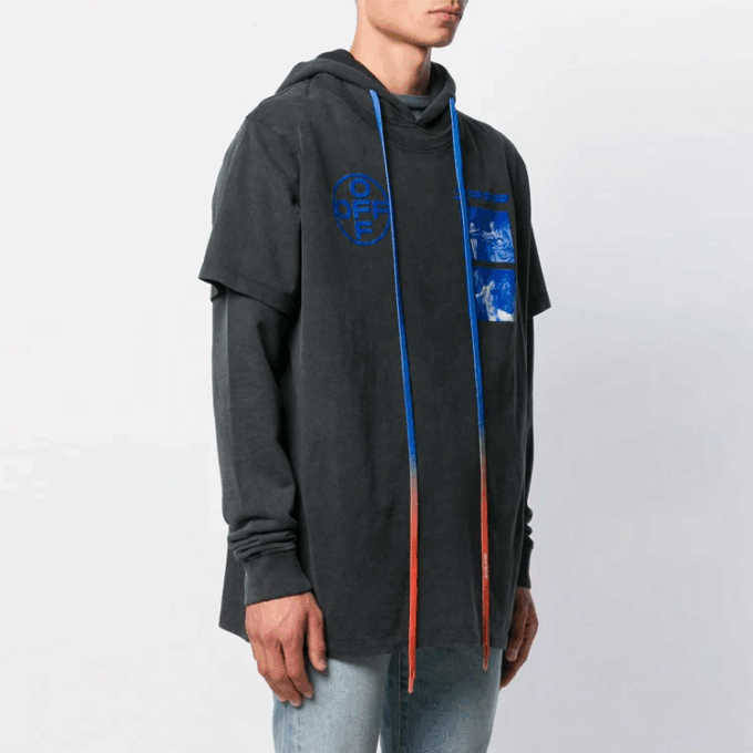 Off-White Sudadera estampada para hombre, negra