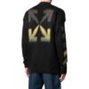 Off-White Suéter de lana de manga larga para hombre FW22, color liso con estampado de rayas, versión negra