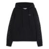 Off-White Suéter de lana para hombre con logotipo bordado, corte holgado, negro, temporada primavera-verano 2022
