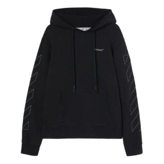 Off-White Suéter de lana para hombre con logotipo bordado, corte holgado, negro, temporada primavera-verano 2022 Off-White Suéter de lana para hombre con logotipo bordado, corte holgado, negro, temporada primavera-verano 2022