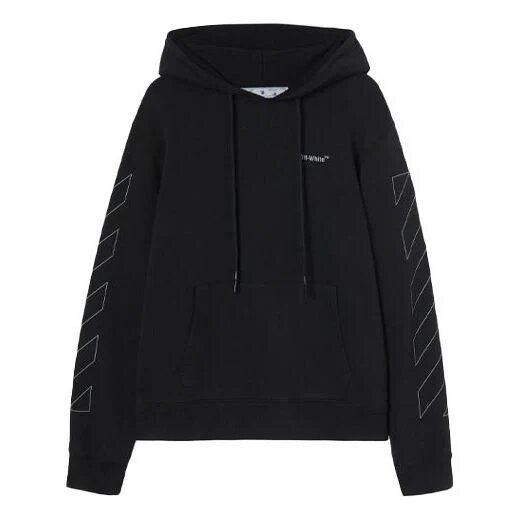 Off-White Suéter de lana para hombre con logotipo bordado, corte holgado, negro, temporada primavera-verano 2022