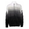 Off-White Suéter de lana para hombre FW21 con estampado de Arrows, jacquard degradado y cremallera, corte holgado, negro