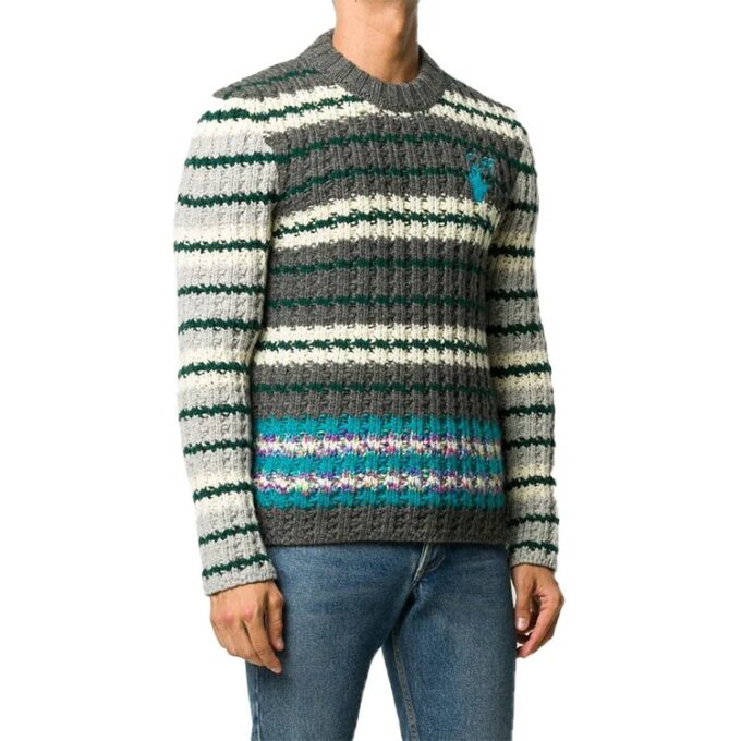 Off-White Suéter holgado estampado para hombre, gris