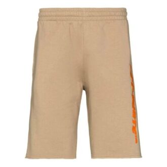 Off-White x Browns 50 Crossover Pantalones Cortos deportivos holgados con logotipo bordado, versión estándar, color caqui