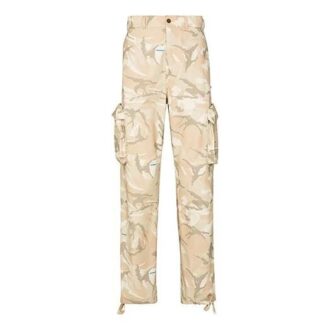 Off-White x Browns 50 Pantalones cargo casuales de camuflaje en color blanco cremoso