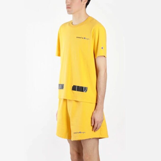 Off-White x Champion Camiseta Champion para hombre Virgil Abloh Amarilla