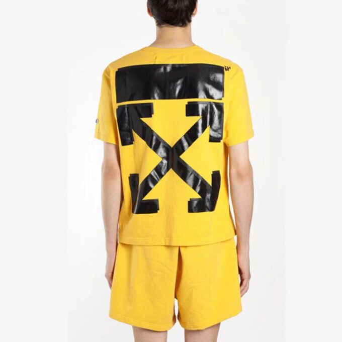 Off-White x Champion Camiseta Champion para hombre Virgil Abloh Amarilla