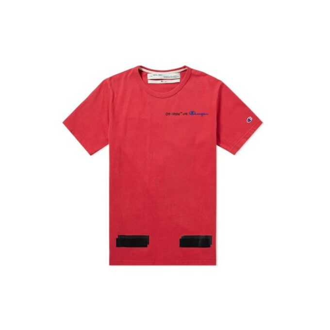 Off-White x Champion Camiseta Champion para hombre Virgil Abloh, color rojo