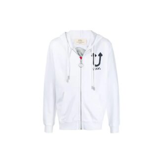 Off-White x UNDERCOVER Crossover con estampado de logotipo a doble cara, blanco