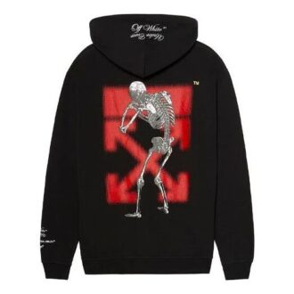 Off-White x UNDERCOVER Sudadera con capucha de manga larga y estampado esquelético negro Off-White x UNDERCOVER Sudadera con capucha de manga larga y estampado esquelético negro