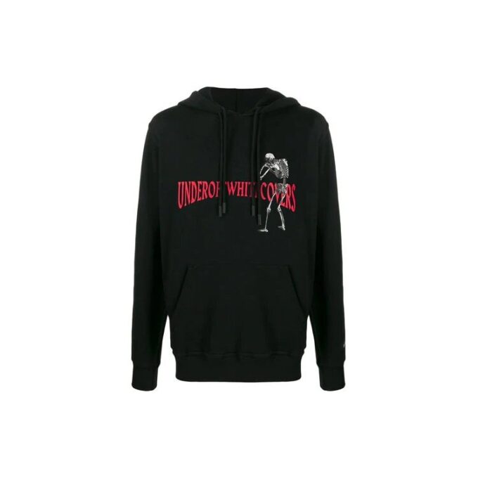 Off-White x UNDERCOVER Sudadera con capucha de manga larga y estampado esquelético negro