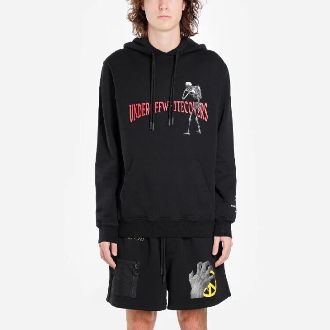Off-White x UNDERCOVER Sudadera con capucha de manga larga y estampado esquelético negro