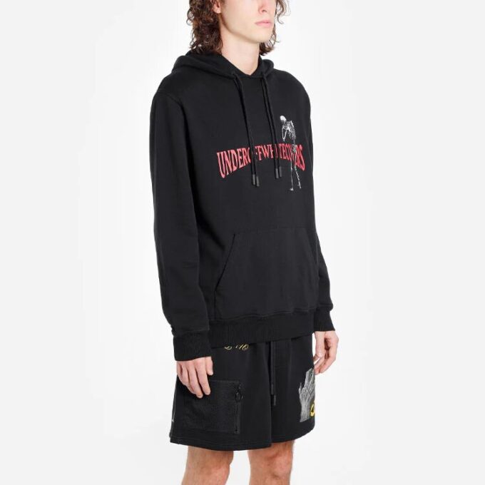 Off-White x UNDERCOVER Sudadera con capucha de manga larga y estampado esquelético negro