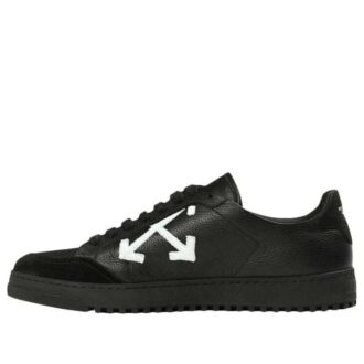 OFF- Zapatillas bajas de cuero de la temporada anterior «Negro»