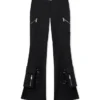 Pantalones acampanados con cinturón y bolsillos