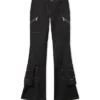 Pantalones acampanados de Denim con cinturón y bolsillos