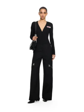 Pantalones cargo de gabardina para mujer