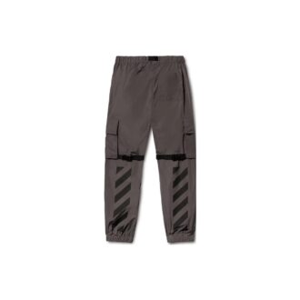 Pantalones cargo de poliéster con rayas diagonales «Gris oscuro»