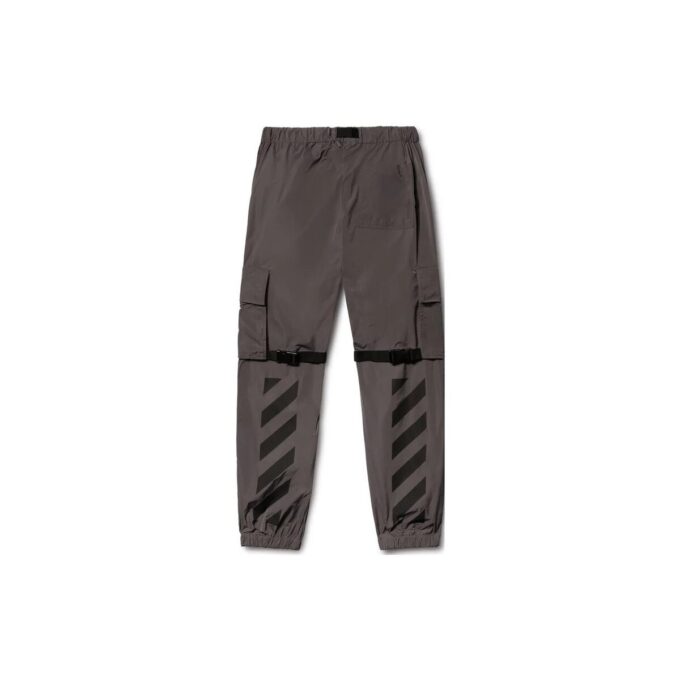 Pantalones cargo de poliéster con rayas diagonales «Gris oscuro»