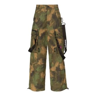 Pantalones cargo informales estampados Off-White para hombre, temporada primavera-verano 2022, corte holgado, color verde