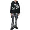 Pantalones cargo informales Off-White para hombre FW22 con estampado tie-dye y bolsillos 3D, color negro