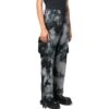 Pantalones cargo informales Off-White para hombre FW22 con estampado tie-dye y bolsillos 3D, color negro