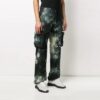Pantalones cargo informales para hombre Off-White con estampado tie-dye y logotipo, corte holgado, negros