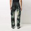 Pantalones cargo informales para hombre Off-White con estampado tie-dye y logotipo, corte holgado, negros