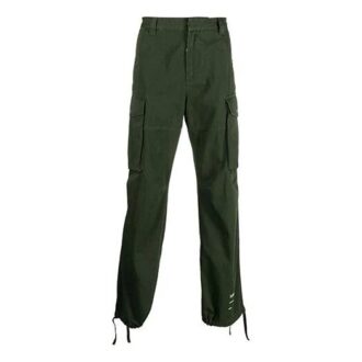 Pantalones cargo rectos laterales SS21, versión verde