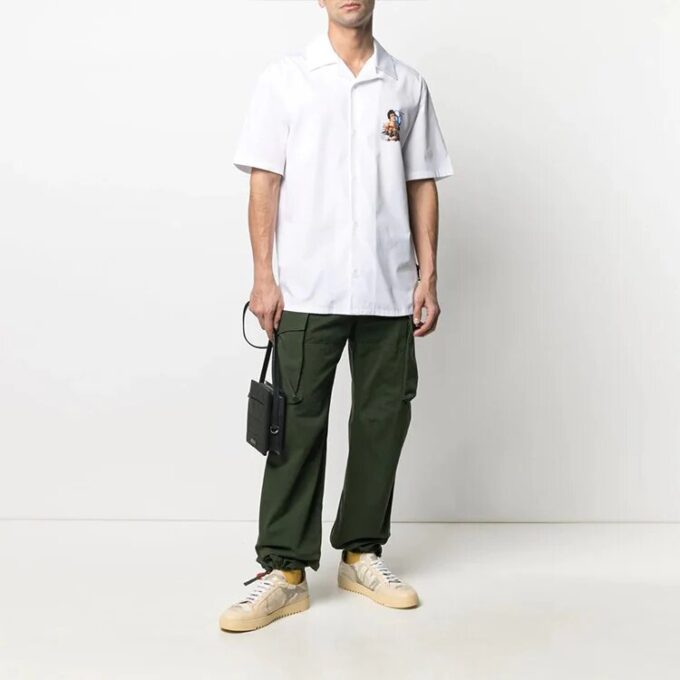 Pantalones cargo rectos laterales SS21, versión verde