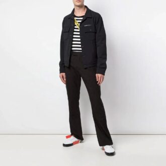 Pantalones casuales con logotipo, versión ajustada, negros