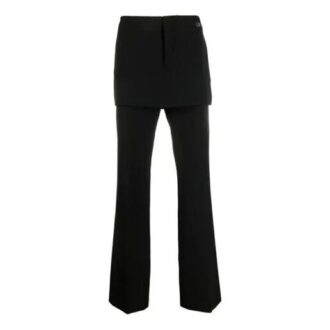 Pantalones casuales de corte holgado a juego de la colección SS21, color liso, negro