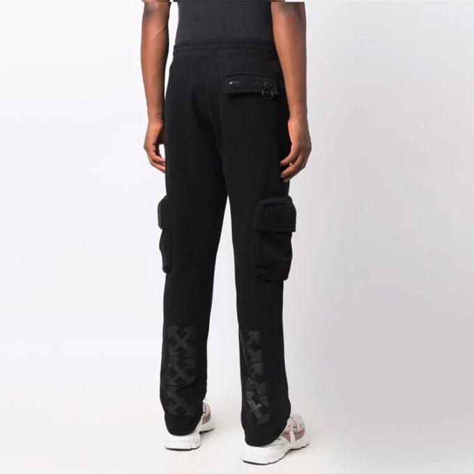 Pantalones casuales Off-White para hombre FW21 Arrow Cargo, corte holgado, negros