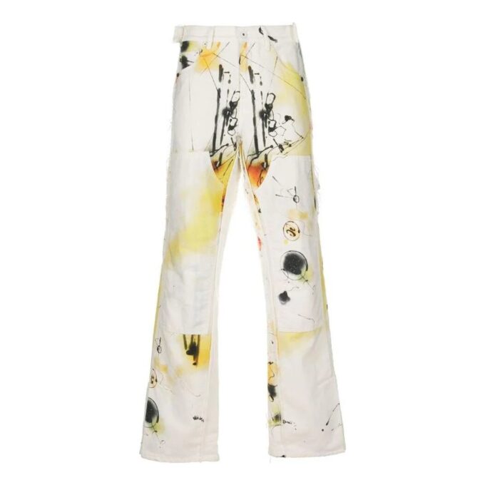 Pantalones casuales rectos con estampado para hombre de Off-White, temporada primavera-verano 2022, corte holgado