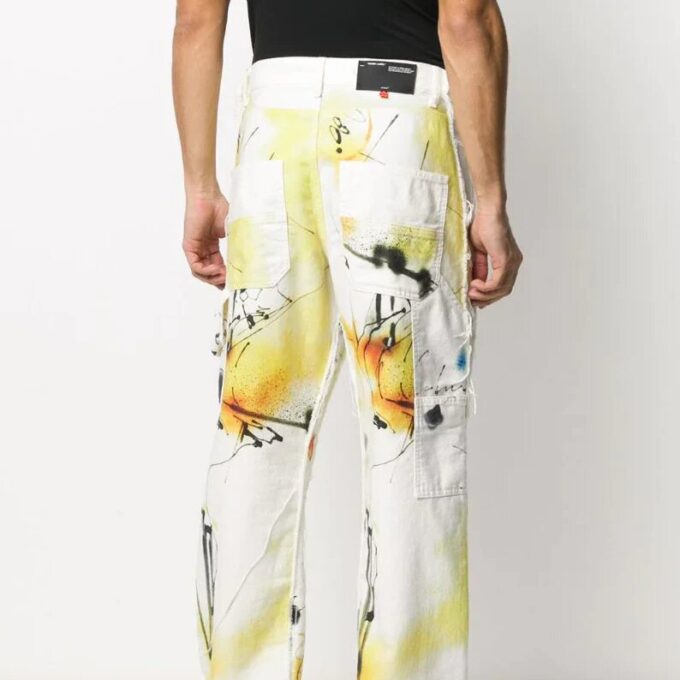 Pantalones casuales rectos con estampado para hombre de Off-White, temporada primavera-verano 2022, corte holgado