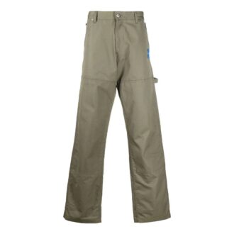 Pantalones casuales rectos de cargo con estampado de logotipo para hombre de Off-White, color verde militar