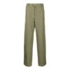 Pantalones casuales rectos de color liso para hombre Off-White, corte holgado, verde