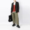 Pantalones casuales rectos de color liso para hombre Off-White, corte holgado, verde