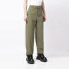 Pantalones casuales rectos de color liso para hombre Off-White, corte holgado, verde