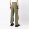 Pantalones casuales rectos de color liso para hombre Off-White, corte holgado, verde