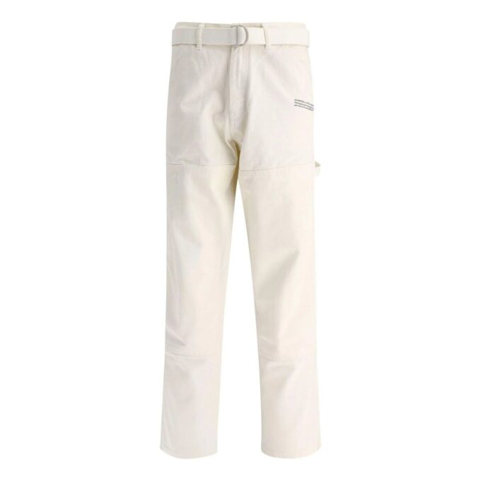 Pantalones casuales rectos de color liso para hombre Off-White SS22, blancos