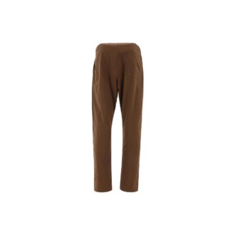 Pantalones casuales rectos de color liso SS22, versión estándar, marrón